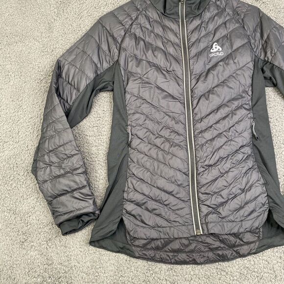Odlo Puffer Jacket Womens Small Black N-Thermic Hybrid Zip Up - Picture 2 of 13